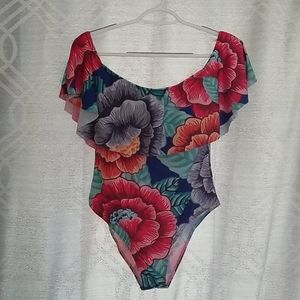 Off the shoulder floral swimsuit